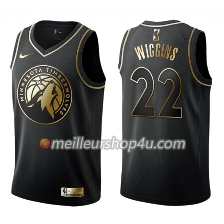 Maillot Basket Homme Minnesota Timberwolves Andrew Wiggins 22 Nike Noir Gold Edition Swingman